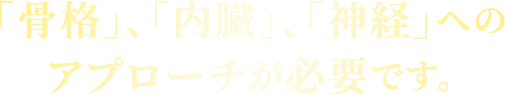 「骨格」、「内臓」、「神経」へのアプローチが必要です。